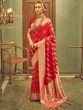 Bridal Red Woven Saree In Banarasi Silk
