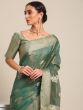 Green Organza Party Wear Saree With Blouse