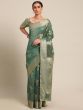 Green Organza Party Wear Saree With Blouse