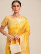 Yellow Wedding Organza Saree With Weaves