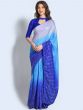 Blue Sequined Party Wear Saree In Georgette