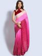 Pink Shaded Sequined Saree With Blouse