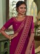 Pink Wedding Wear Saree With Embroidered Border
