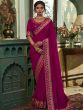 Pink Wedding Wear Saree With Embroidered Border