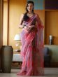 Peach Printed Festive Saree In Organza