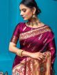 Magenta Wedding Saree In Banarasi Silk