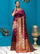 Magenta Wedding Saree In Banarasi Silk