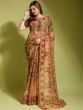 Brown Printed Georgette Saree
