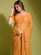 Yellow Casual Wear Saree With Prints