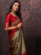 Red Bridal Silk Saree With Weaves