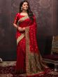 Red Bridal Silk Saree With Weaves