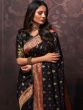 Black Woven Saree In Silk