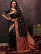 Black Woven Saree In Silk