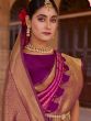 Purple Woven Wedding Saree In Silk