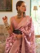 Kalki Koechlin Pink Party Wear Saree In Silk