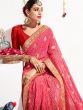 Red Bandhej Printed Saree In Georgette