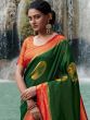 Green Festive Silk Saree With Weaves
