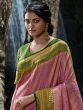 Pink Festive Silk Saree With Zari Weaves