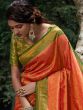 Orange Wedding Wear Saree In Silk