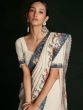 White Party Wear Saree With Embroidery