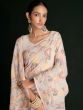 Off White Chikankari Embroidered Saree