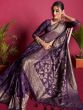 Purple Woven Festive Saree In Banarasi Silk