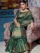 Green Woven Festive Saree In Banarasi Silk