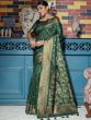 Green Woven Festive Saree In Banarasi Silk