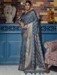 Grey Banarasi Silk Saree With Woven Borders