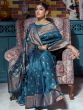 Blue Woven Party Wear Banarasi Silk Saree