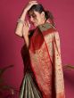 Silver Kanjivaram Saree With Zari Weaves