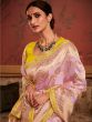 Purple Party Silk Saree With Embroidered Blouse