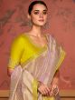 Purple Art Silk Saree With Woven Blouse