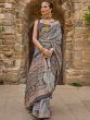 Grey Party Wear Silk Saree With Blouse
