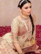 Cream Saree With Zari Weaving In Silk