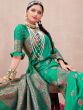 Green Party Wear Silk Saree With Blouse