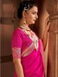 Pink Party Wear Silk Saree With Blouse