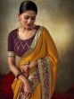 Yellow Zari Embellished Art Silk Saree With Blouse