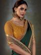 Green Festive Art Silk Saree With Embroidered Blouse