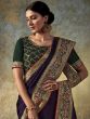 Purple Party Wear Saree With Thread Work Border