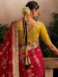 Red Traditional Saree With Embroidedered Blouse