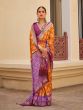 Orange Printed Silk Saree In Festive Wear