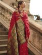 Ruby Red Party Wear Silk Saree
