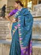 Blue Festive Saree In Zari Weaving