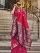 Ruby Red Party Wear Saree In Zari Weaving