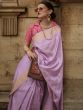 Lilac Purple Floral Weaving Silk Saree