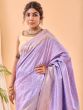 Purple Party Wear Silk Saree In Bandhani Print