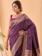 Purple Silk Saree In Bandhej Work