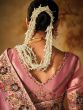 Pink Banarasi Silk Saree With Embroidered Blouse
