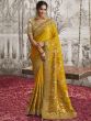 Yellow Stone Augmented Wedding Festive Silk Saree